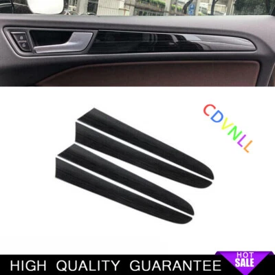 Interior Door Panel Cover Trim Strip 4* Fit For Audi Q5 2009-2017 Black Steels - Image 1 of 4
