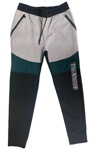 WT02 Mens Fleece Sweatpants - Black / Green - Sizes M / L - 18391-1568 - Bild 1 von 4