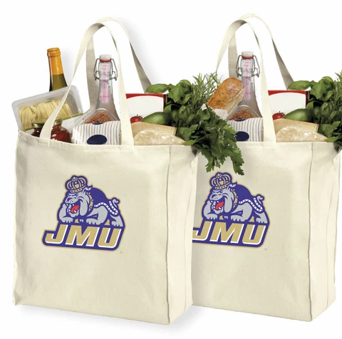 JMU Reusable Shopping Tote 2pc Set James Madison University MOTHER'S DAY GIFT! Cover