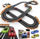 Electric Slot Car Road Racing Set 18 ft Track 4 Cars 1:64 Scale Age 6 to 12