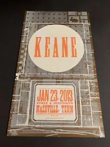 KEANE Ryman Nashville 2013 HATCH SHOW PRINT POSTeR - Picture 1 of 1
