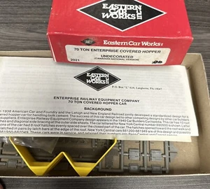 Eastern Car Works HO Kit #2021 70 Ton Enterprise Cov Hopper Undecorated CN - Picture 1 of 3