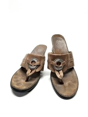 Sandalias de cuña de cuero tostado Ariat para mujer talla 8,5 B 21110:H Foto 1 de 4