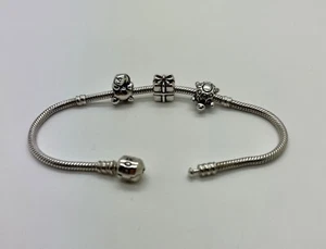 Pandora 21cm Sterling Silver SS 925 Bracelet with Charms & Chamilia Elephant - Picture 1 of 8