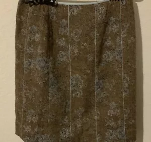 Ann Taylor Brown Blue Woven Knit Wool Tapestry Career Pencil Skirt Women's 6 - Picture 1 of 4