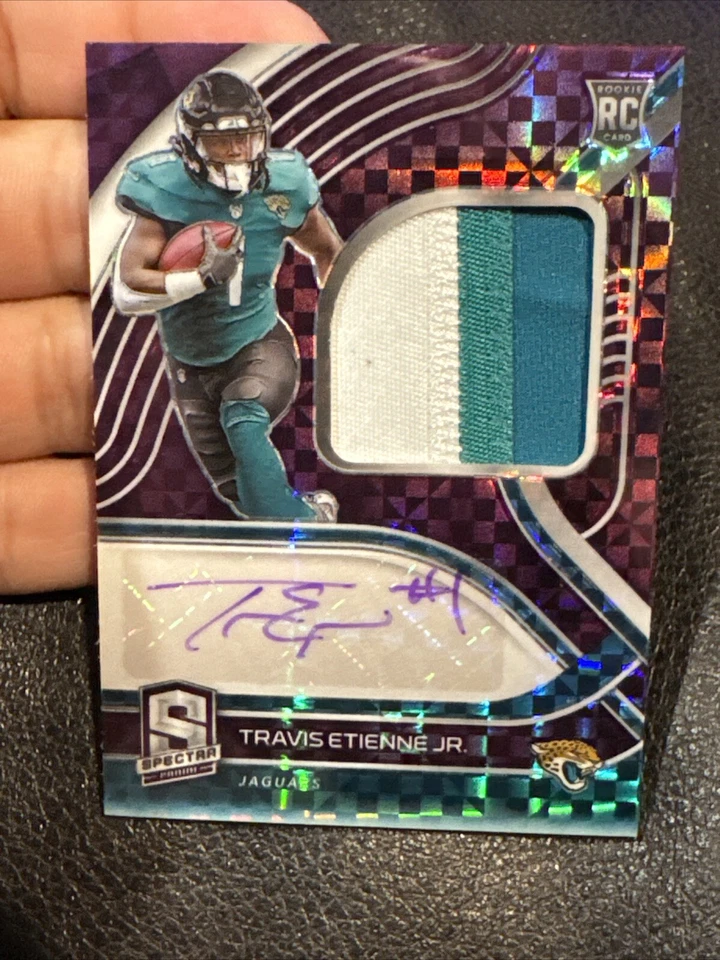 2021 Spectra Travis Etienne Jr Rookie Patch Auto RPA SP 1/30 Jaguars - Image 1 of 2