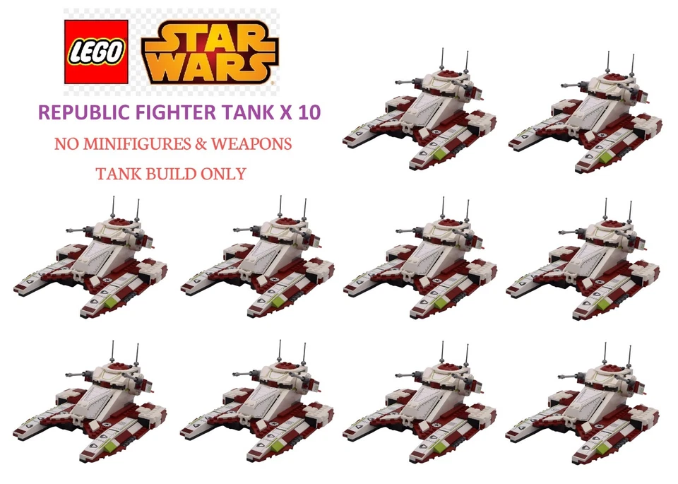 LEGO Star Wars 187th Republic Fighter Tank x 10 - SIN MINIFIGURAS/ARMAS 75342 Ejército Foto 1 de 2