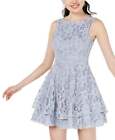 Speechless Juniors' Lace Double-Skirt Fit & Flare Dress, Peri, 7/M