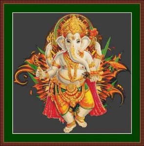 Ganesh Cross Stitch Kit - Picture 1 of 2