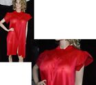 Vtg Penney's Red Sheer Tissue Thin Nylon Peignoir Nightgown M