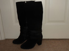 Ladies Jasper Conran Black Suede And Leather Boots Size Uk 4
