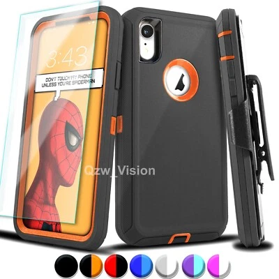 For Apple iPhone X Xs Max Shockproof Case Cover W/ Belt Clip + Screen Protector - Image 1 of 4