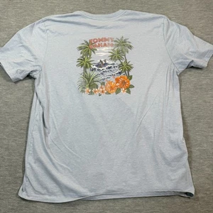 Tommy Bahama T-Shirt Men XL Blue Graphic Floral Surf Beach Crew Soft Casual - Picture 1 of 6