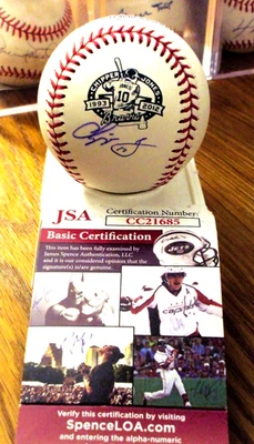 CHIPPER JONES ATLANTA BRAVES SIGNED ROML RETIREMENT BASEBALL (1993-2012) - JSA - Image 1 of 4