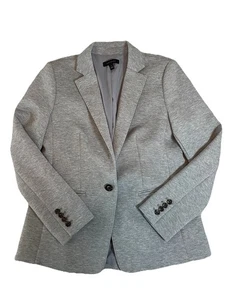 Blazer Ann Taylor Un Botón Gris Doble Tejido Talla 8 Nuevo Buceo Lavable Carrera - Imagen 1 de 6