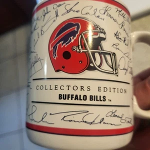 Vintage Buffalo Bills Collectors Edition Coffee Mug-1990- Player Signatures - Picture 1 of 8