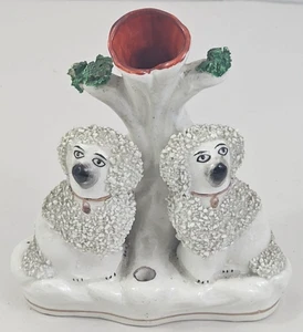 Vintage Staffordshire Pudel Mantel Überlauf Vase - Bild 1 von 18