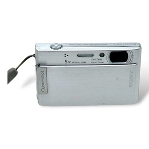 Sony Cyber-shot DSC-T100 Silver 8.1MP 5x Zoom Digital Camera TESTED READ 2Gb - Picture 1 of 7