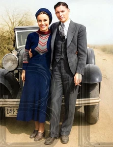 Impresión fotográfica de Bonnie Parker & Clyde Barrow - Imagen 1 de 1