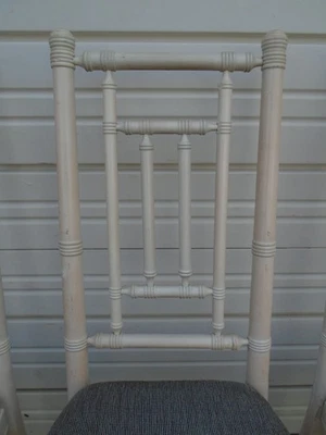 Juego 4 sillas de comedor imitación bambú Regency cuatro Chinoiserie Boho calado Aloha Foto 1 de 4