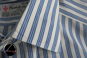 Turnbull & Asser London England Bold stripe mother of pearl dress shirt 15 1/2 - Picture 1 of 5