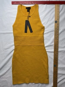 House Of Harlow 1960 - Vestido amarillo de punto acanalado, ceñido al cuerpo - Talla pequeña - Imagen 1 de 4