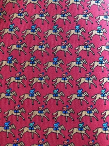ALYNN Neckwear NWOT Orange Gold Blue "One Horse Race" Tie 59 x 3¼ - Picture 1 of 6