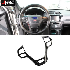 Carbon Fiber Steering Wheel Cover Trim Black Frame for Ford Explorer 2016-2019 - Picture 1 of 8