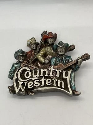 Bergamont Country Western Band Singer T-96 1981 hecho en EE. UU. hebilla de cinturón latón funciona Foto 1 de 4