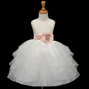 DESFILE ORGANZA VESTIDO FLOR NIÑA COMUNIÓN BAUTISMO PASCUA VACACIONES CUMPLEAÑOS NIÑOS - Imagen 1 de 41