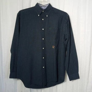 VTG Tommy Hilfiger 80s Plaid Shirt Iconic Crest Long Sleeve Cotton Button Down S - Picture 1 of 8