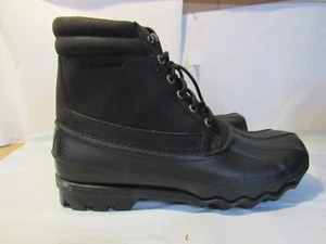 Sperry Mens Brewster Leather Waterproof Rain Duck Boot Black Size 9.5 M U78 - Picture 1 of 7
