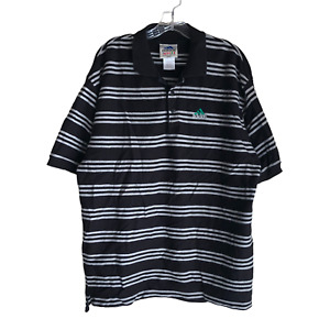 Vintage Adidas Men's Polo Shirt Size XL Striped 100% Cotton Short Sleeve