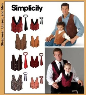 2004 Boy's and Men's Vest Sewing Pattern Size Choice S-XL Simplicity 4762 OOP - Image 1 of 3