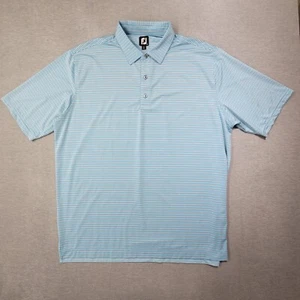 FootJoy Poloshirt Herren 3XL blau gestreift Performance Stretch Golf Freizeit Logo - Bild 1 von 8