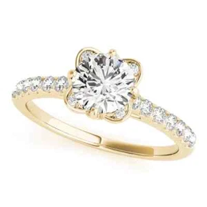0.80 Ct Lab Grown CVD Diamond Wedding Solitaire Ring 18k Solid Yellow Gold - Picture 1 of 6