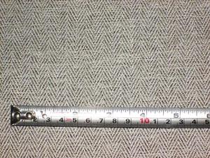 Sanderson Charcoal Grey Colour Woven Herrigbone Stripe Furnishing Fabric 2.5+ mt - Picture 1 of 4