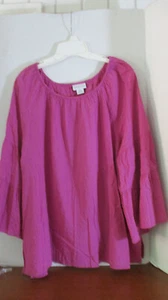 CAMISA TOP BLUSA MANGA FLUIDA 3/4 LIZ CLAIBORNE Rosa Mujer XXL - Imagen 1 de 3