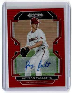 2022 Prizm Draft Red Autographs Peyton Pallette RC Auto 38/50 Chicago White Sox