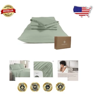 Chemical-Free GOTS Certified Organic Cotton Sateen Weave California King Sheets - Picture 1 of 9