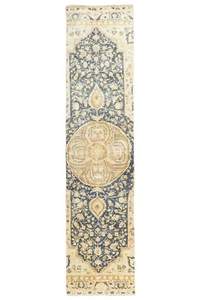 Vintage Turkish Oushak Runner – 2'5"x11'2" – Handmade Wool Tribal Medallion Rug - Picture 1 of 13