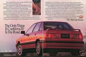 1989 2 Page Print Ad For 1990 Audi 90 Quattro Sports Sedan - Picture 1 of 1