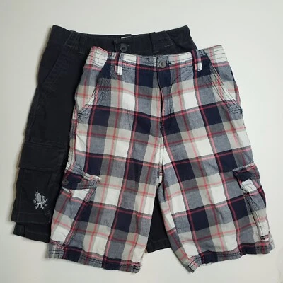 Set of 2 Canyon River Blues Shorts Adjustable Waist Boys Size 18 XL Cargo Plaid - Image 1 of 4