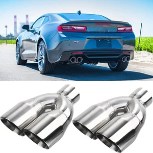 Punta de escape doble de acero inoxidable para Chevrolet Camaro SS ZL1 LT 2,5" entrada 3,5" salida - Imagen 1 de 15
