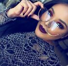 Modern Oversized Semi-Rimless Clear Lens Glam Fashion Vintage Women Eyeglasses