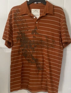 AEROPOSTALE Mens  stripe polo shirt rusty size medium - Picture 1 of 5