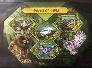 Solomon Island - Owls / Birds / Fauna / Nature - S/S stamps -CTO - Z9 - Picture 1 of 1