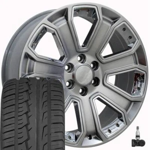 22" Hyper Black 5660 Wheels & 285/45R22 Tires SET Fits GMC Yukon Sierra - Picture 1 of 9
