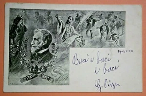204. Cartolina firmata artista commemorativa antica delle realizzazioni di Verdi - Foto 1 di 3