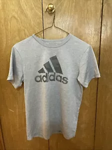 Adidas T-Shirt Size 10/12 Kids Gray Polyester - Picture 1 of 4